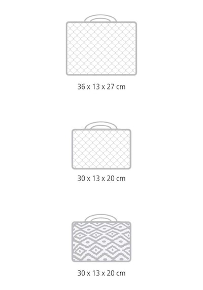 Bohe 3'lü Bavul İçi Seyahat Çantası Desenli