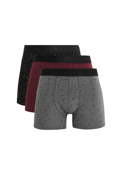 Tudors Erkek 10'lu Likralı Pamuklu Esnek Kumaş Premium Seri Boxer-42634 Çok Renkli