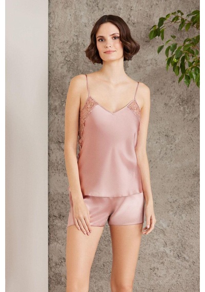 Pierre Cardin 6000 Saten Gecelik Sabahlık Pijama Takım Şort Takım 6'lı Gelin Çeyiz Seti 001