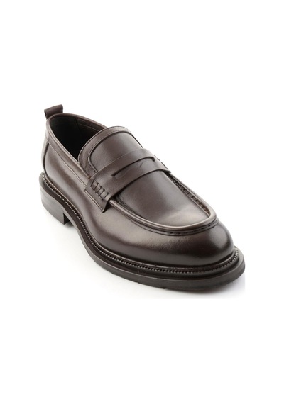 Kahve Antik Hakiki Deri Erkek Loafer Ayakkabı E01600301341