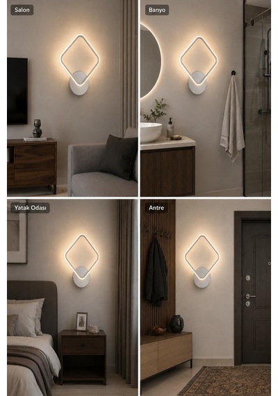 Luko Modern Led Duvar Apliği Günışığı Gri
