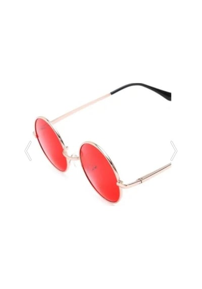 Modaroma John Lennon Kırmızı Unisex Güneş Gözlüğü-Kırmızı