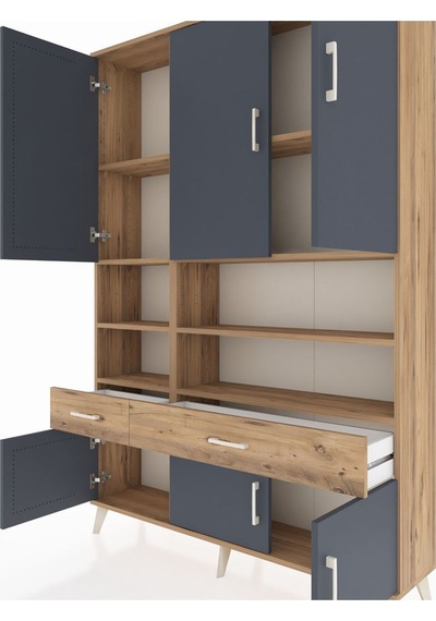 Arges Dolap 8 Raflı 2 Çekmeceli 6 Kapaklı 132x30x195 Çam-antrasit/çam Antrasıt/atlas Çam Arges Dolap 8 Raflı 2 Çekmeceli 6 Kapaklı 132x30x195 Çam-antrasit/çam Antrasıt/atlas Çam