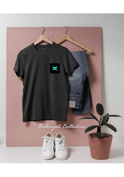 Oversize Egld Multiversx Coin Cep Tasarımlı Unisex T-shirt Siyah