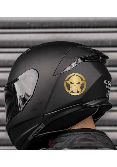 Punisher İnfazcı Kurukafa Yıldız Sticker - Araba Oto Motosiklet Cam Sticker - 00063 20x20 Cm