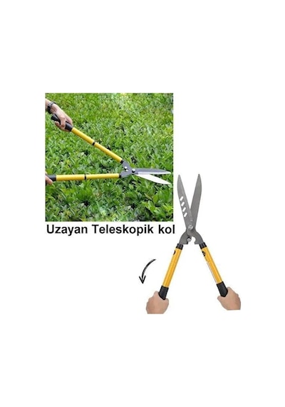 Uzayan Kollu Çit Çalı Çim Biçme Makası Dal Budama Bahçe Makası 57-74cm