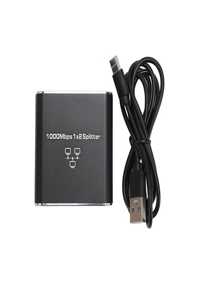 Ethernet Ayırıcı 1'i 2 Arada Çıkış Yüksek Hızlı 1000mbps Cat5/5e/6/7/8 Kablo İçin Ayırıcı Adaptörü