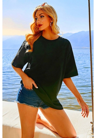 Unisex Lets Watch The Sunset Tasarım Tshirt Siyah
