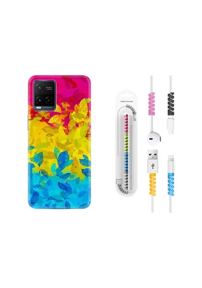 Vivo V21E Kılıf Kablo Koruyuculu Yapraklar 1634