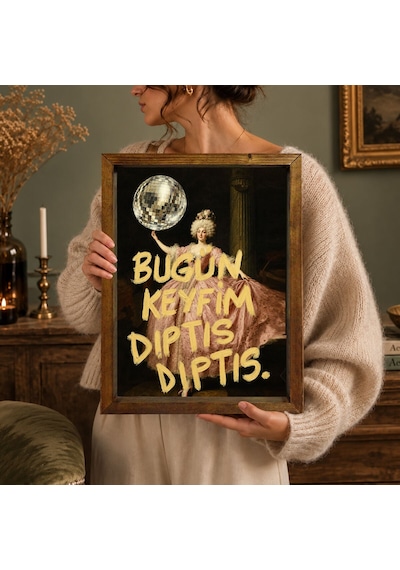 Bk Gift Vintage Klasik Sanat Esprili Sözlü Masif Ahşap Çerçeveli Dekoratif Tablo - 9