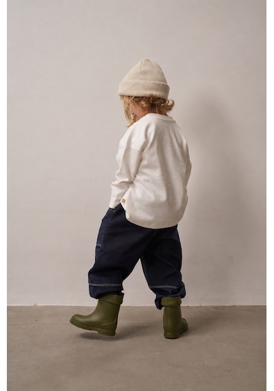 Cep Detaylı Unisex Kot Pantolon Lacivert