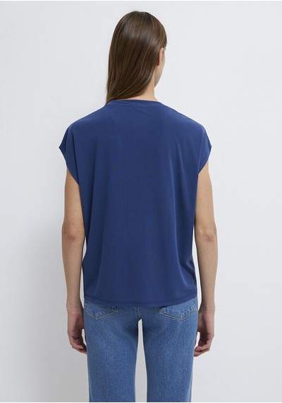 Mavi - Lux Touch Tencel V Yaka Lacivert Modal Tişört 1612250-70491 Lacivert