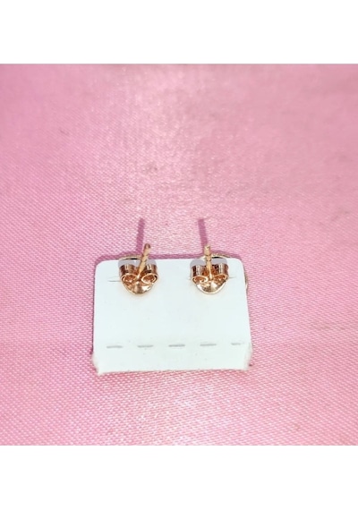 Oriental Kuyumculuk Jewellery Siyah Taşlı Gümüş Yuvarlak Rose Küpe Rose