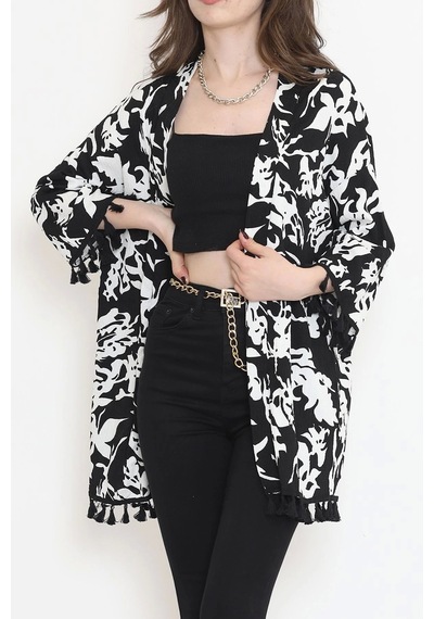 Desenli Kimono Beyazsiyah - 2492.555. Çok Renkli