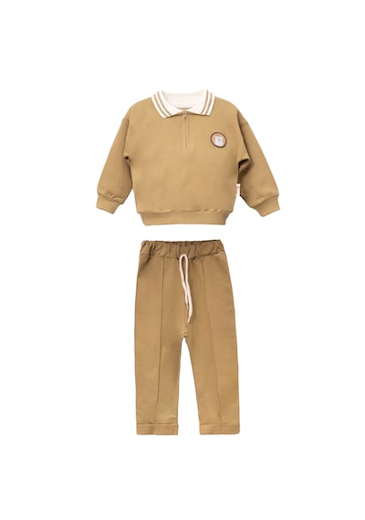 Bellamio Kids Polo Yaka Erkek Bebek İkili Takım Kahve