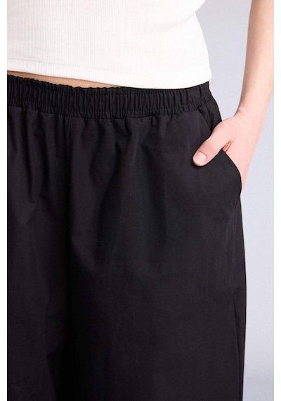 Defacto Balloon Fıt Normal Bel Poplin Pantolon G9509ax26spbk81 Siyah-bk81