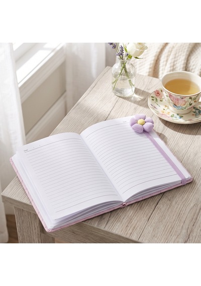 Pelüş Ve Eğlenceli Defter - Çiçek Figürlü Lila