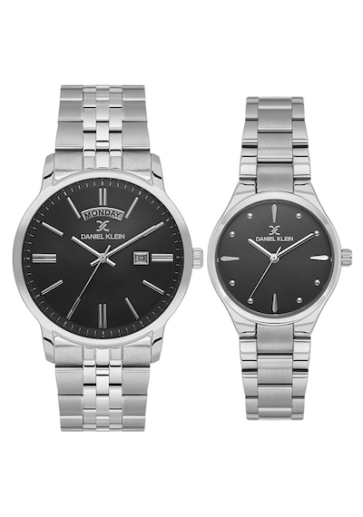 Daniel Klein 8682308439139 Limited Edition Classic Çelik Kordonlu Sevgili Çift Kol Saatleri Gümüş - Siyah