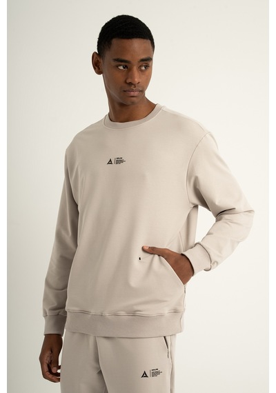 Airlife Sports Club Sz 3 Erkek Sıfır Yakalı Sweatshirt Taş