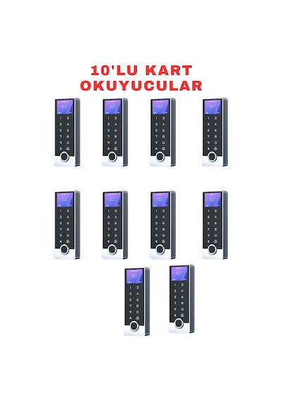 Sr-213 Lcd Em Parmak İzi Kart Şifre Okuyucu Lcd Ekranlı Metal Kasa 125 Khz 10 Adet