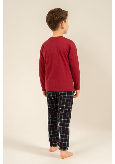 Arnetta Let It Snow Baba Oğul Bordo Uzun Kol Pijama Takımı Ar3820-a-v1 Ar3820-a-v1