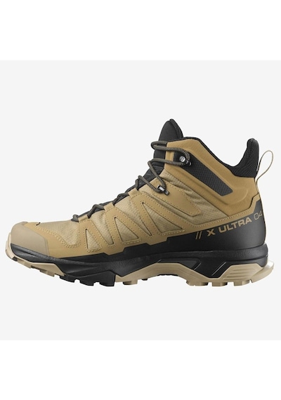 Salomon X Ultra 4 Mid Goretex Mens Boat Su Geçirmez Nefes Alabilen Erkek Bot Açık Yeşil Siyah