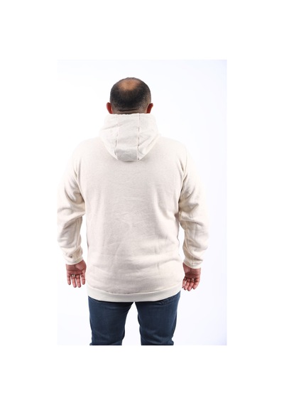 Moc Grande Mocgrande Büyük Beden Erkek Basic Sweat Kapüşonlu 11700 Bej Melanj