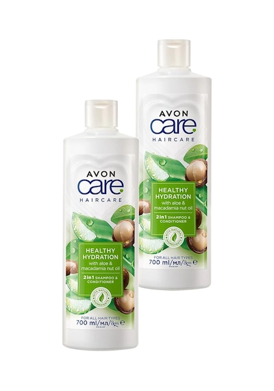 Avon Care Aloe Vera Ve Makademya Fındığı Yağı Şampuan Ve Saç Bakım Kremi 700 Ml. İkili Set