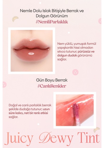 Dasique Yoğun Parlaklık Ve Canlı Renkler Sunan Kalıcı Tint Juicy Dewy Tint 23 Sweety Pink 23 Sweety Pink