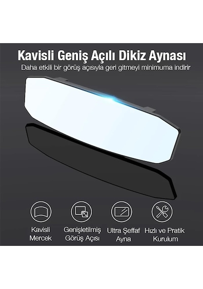 Ally Sd-2415 Kavisli Dışbükey Geniş Açılı Araç Dikiz Aynası 299x90mm- 5775 Renkli