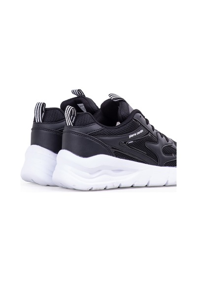 Pierre Cardin Kadın Düz Sneaker Ayakkabı Günlük Spor Ayakkab Siyah Beyaz 001