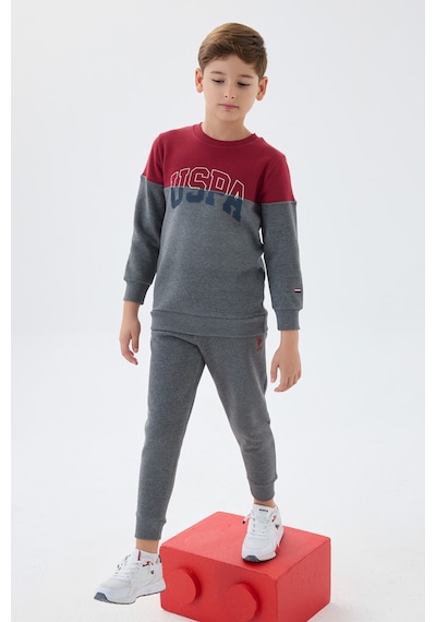 U.S. Polo Assn. U.s. Polo Assn Erkek Çocuk Bordo Eşofman Takımı Us1139-c-v1 Bordo