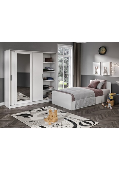 Kznhome Anemon 3 Parçalı Tek Kişilik Mdf Genç Odası Takımı - Tamamı 1. Ka