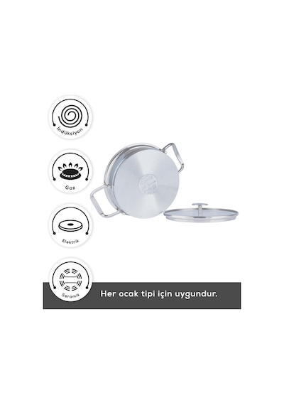 Karaca Vapor New İndüksiyon Tabanlı 6 Parça Çelik Sahan Set