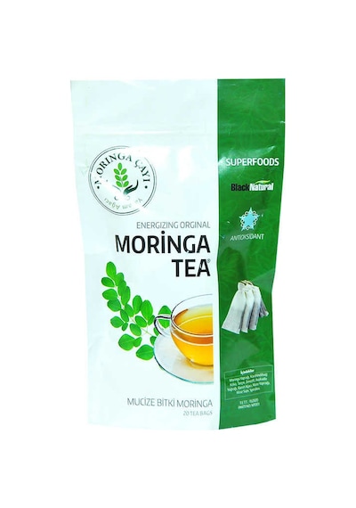 Black Natural Moringa Bitki Süzen Poşet Çay 20'li