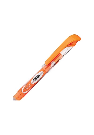 Highlighter Likit Mürekkepli, Şeffaf Gövdeli Fosforlu Kalem, Turuncu 124-Pembe