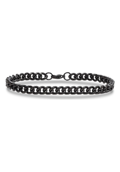 Ezme Mariner Çelik 6mm Zincir Erkek Hediye Bileklik 01850 Siyah