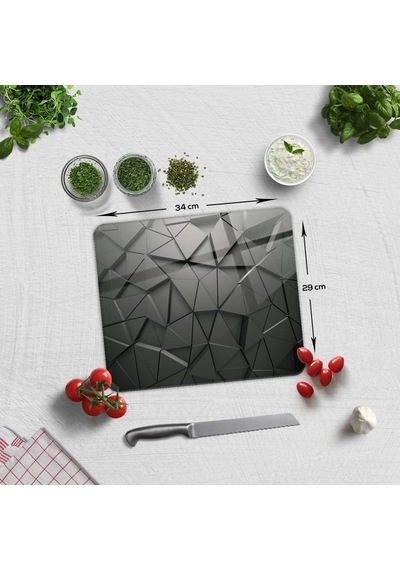 Tr Antrasit Kristal Cam Kesme Tahtası 29cm X 34cm Diğer