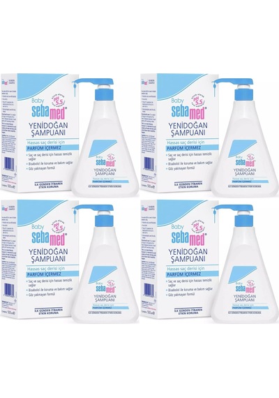 Sebamed Bebek Şampuanı 500ml Pompalı Yenidoğanlar İçin 4 Lü Set