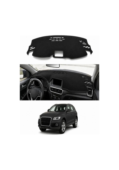 Audi Q5 2008-2017 Uyumlu Torpido Koruma Kılıfı - Siyah Şeritli