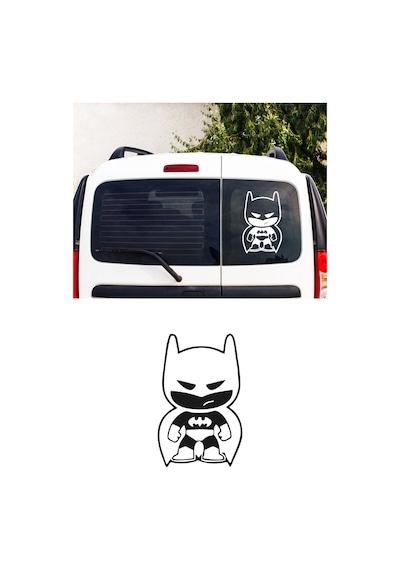 Batman Sticker, Oto Sticker, Kelebek Cam Sticker Motor Sticker 15x9.5 Cm