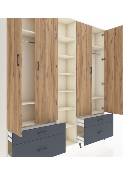 Arges Dolap 12 Raflı 4 Çekmeceli 2 Askılı 220x30x243 Aytaşı-çam/antrasit Atlas Çam/antrasıt Arges Dolap 12 Raflı 4 Çekmeceli 2 Askılı 220x30x243 Aytaşı-çam/antrasit Atlas Çam/antrasıt