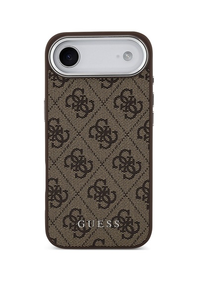 Apple Uyumlu iPhone 17 Air Kılıf Guess Lisanslı M-safe Özellikli 4g Klasik Yazı Logolu Kapak Kahverengi Kahverengi