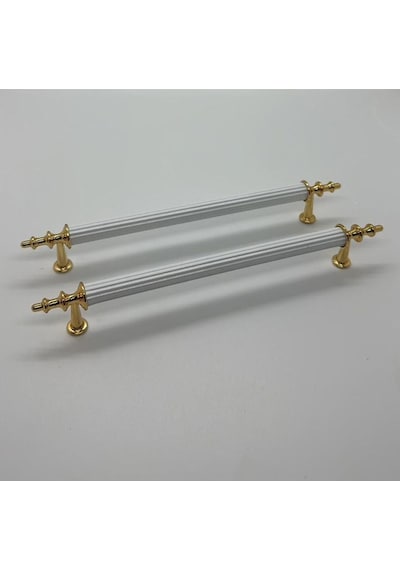 Tuana Rustik Alüminyum Metal Lüks Modern Mobilya Çekmece Mutfak Dolabı Kulpu Beyaz-gold 224mm 10 Adet Beyaz-gold