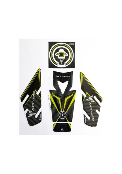 Hades Yamaha Mt-25 Uyumlu Tank Pad Seti Karbon Nightflou Depo Koruma Siyah