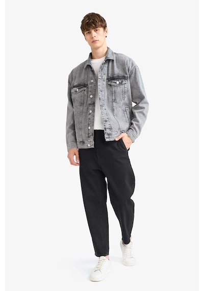 Defacto Oversize Geniş Kalıp Düğmeli Denim Ceket F4736ax25aunm18 Gri