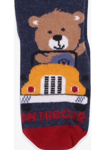 Katamino Breeze Erkek Çocuk Soket Çorap Ayıcık Desenli Indigo (1-2-7-8 Yaş)
