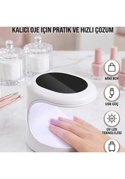 16w Mini Uv Led Kalıcı Oje Kurutucu 3 Led Işıklı Taşınabilir Tasarım