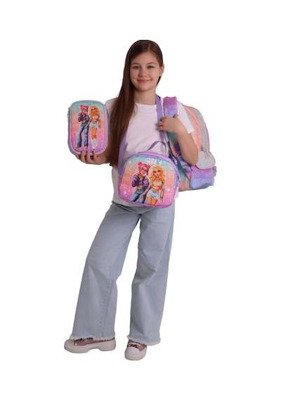 Wow Generation Üçlü İlkokul Okul Çanta Seti - Pembe - Mor - Star Desenli - Kız Çocuk - Setwg-w6033a Çok Renkli