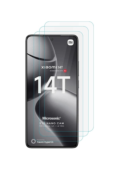 Microsonic Xiaomi 14t Pro Screen Protector Nano Glass Cam Ekran Koruyucu 3 Lü Paket